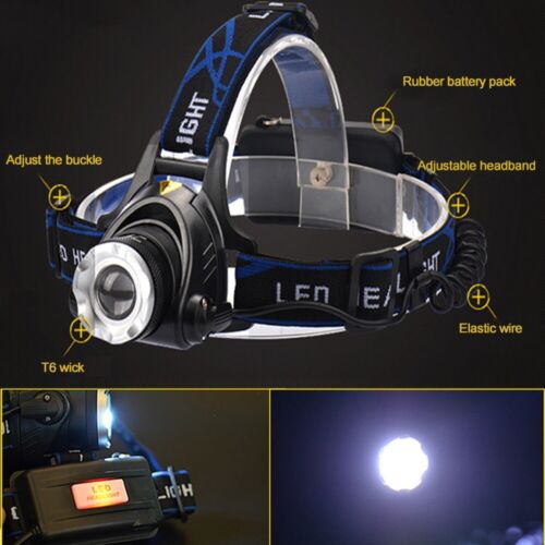 Ultra-helle wiederaufladbare LED-Stirnlampe – wasserdicht, verstellbarer Zoom