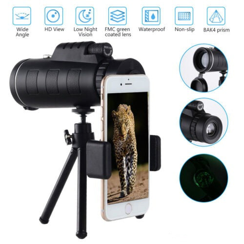 40x60 Zoom HD Monokular-Teleskop – Spektiv mit BAK4-Prismen