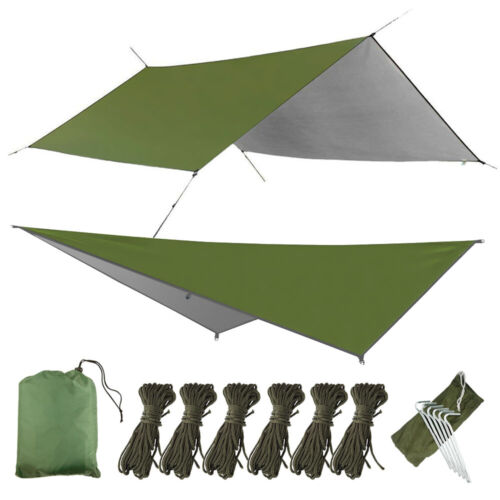 Camping-Hängematten-Set mit Moskitonetz, Unterdecke & Regenschutz
