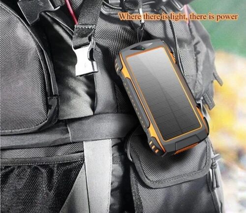 Solar-Powerbank 20.000mAh – 10W Qi-Wireless-Solar-Ladegerät mit LED-Taschenlampe