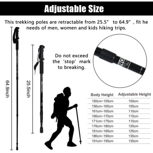 2x Trekkingstöcke – verstellbare Nordic-Walking-Stöcke, stoßdämpfend