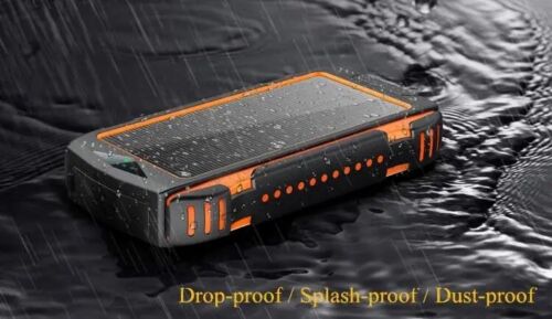 Solar-Powerbank 20.000mAh – 10W Qi-Wireless-Solar-Ladegerät mit LED-Taschenlampe