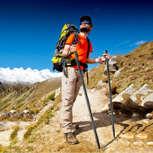 Tactical Trekkingstock – Überlebens-Wanderstock mit Kompass, Messer & Feuerstarter