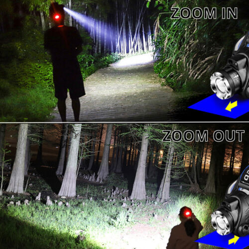 Ultra-helle wiederaufladbare LED-Stirnlampe – wasserdicht, verstellbarer Zoom