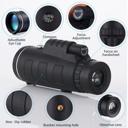 40x60 Zoom HD Monokular-Teleskop – Spektiv mit BAK4-Prismen