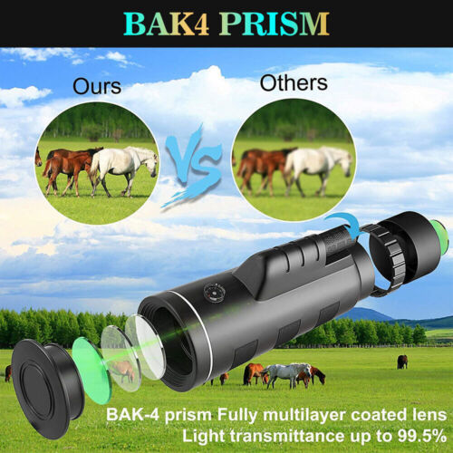 40x60 Zoom HD Monokular-Teleskop – Spektiv mit BAK4-Prismen