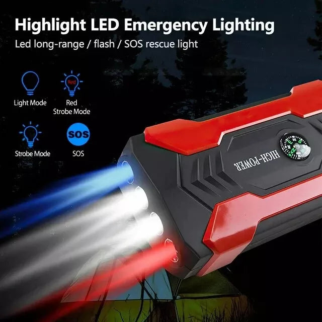 Tragbarer Auto-Starthilfe-Booster mit Powerbank & Notfalltaschenlampe