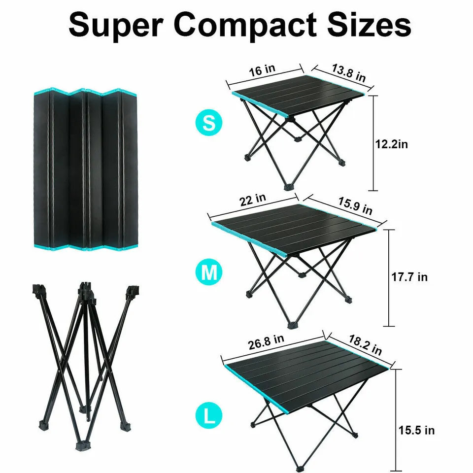 Outdoor-Klapptisch – tragbarer, leichter Aluminiumtisch mit Tasche
