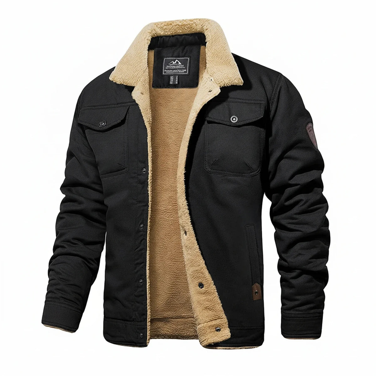 Warme Winterjacke mit Sherpa-Futter für Herren