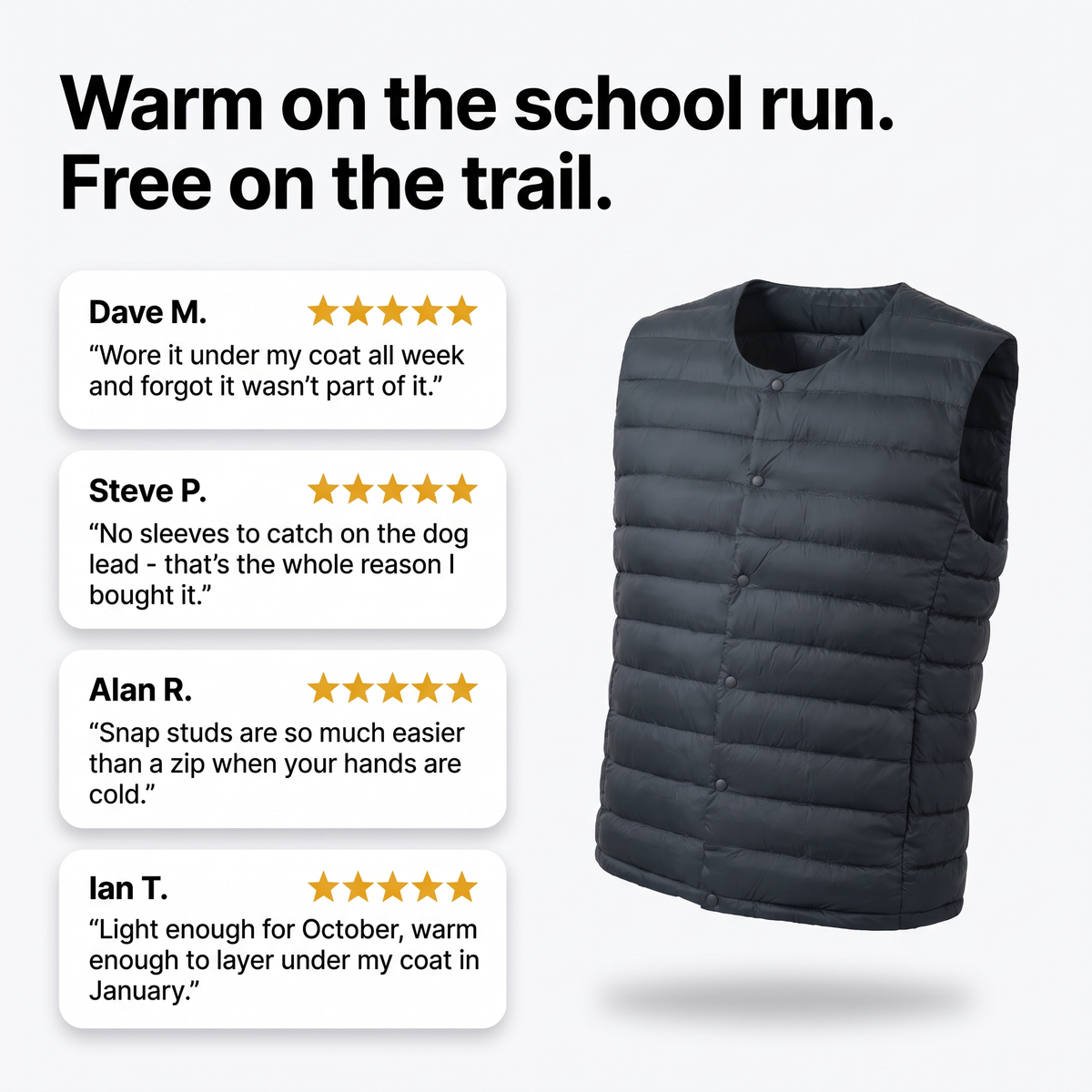 Herren Daunenweste – leichter Bodywarmer für Wandern und Outdoor