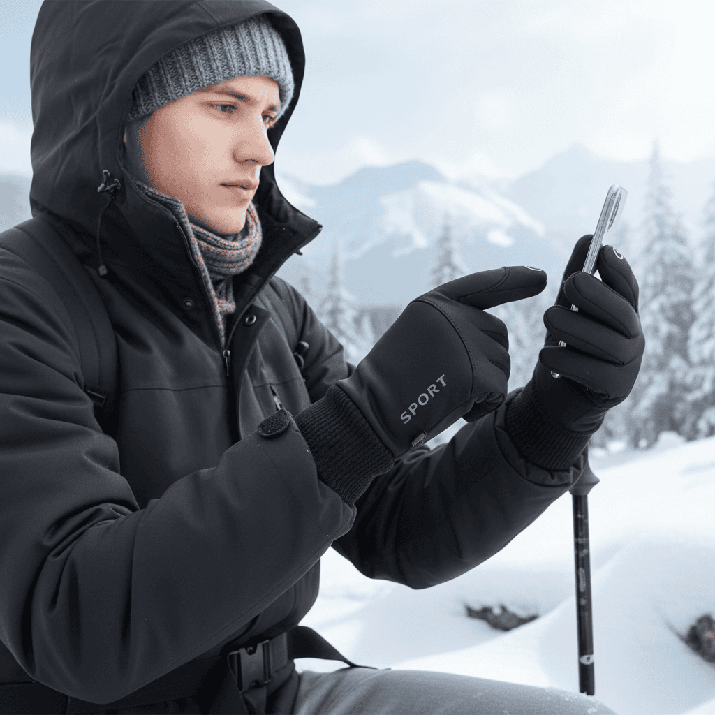 Thermo-Touchscreen-Handschuhe wasserdicht mit rutschfestem Grip