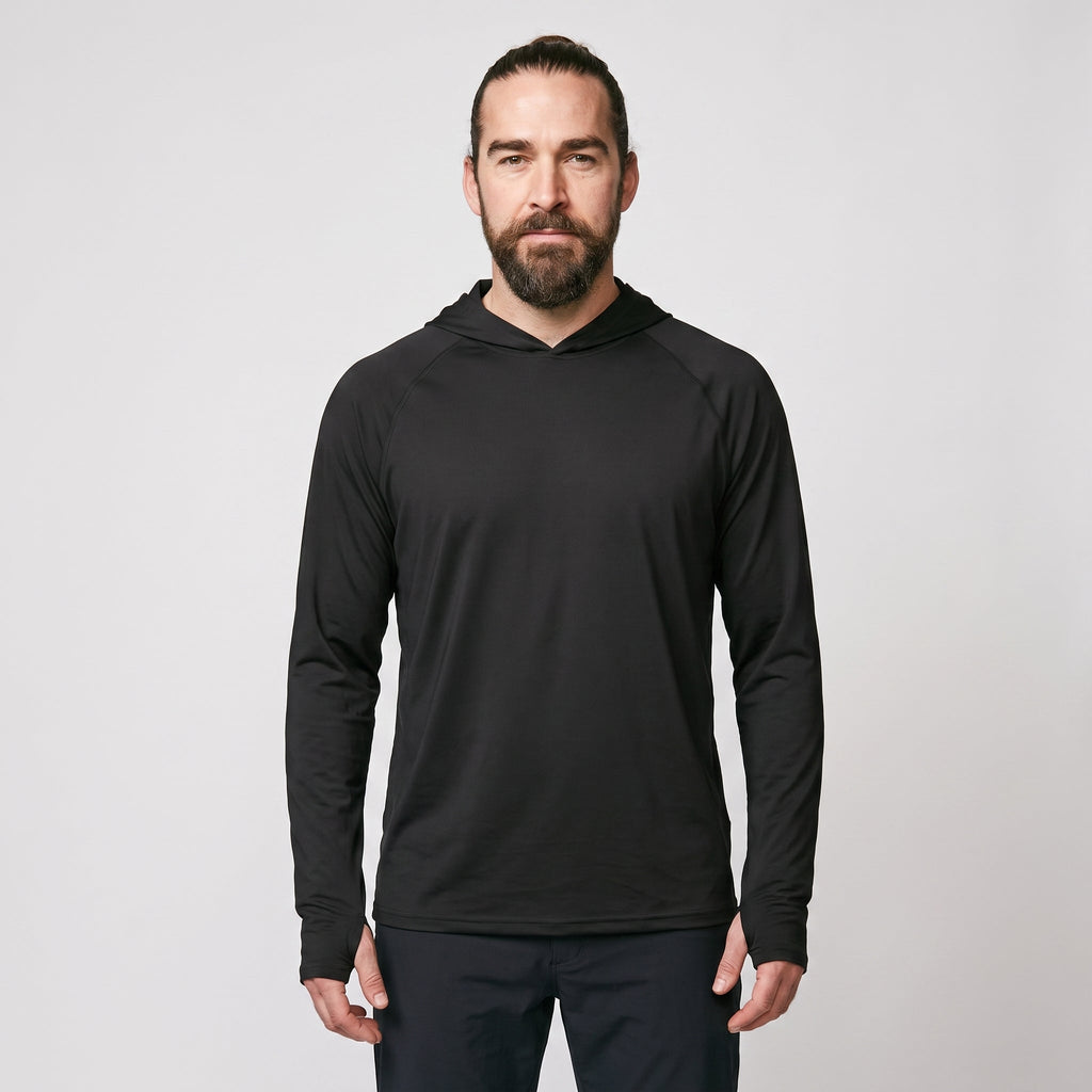 Herren UV-Hoodie UPF 50+ – leicht, schnelltrocknend mit Daumenschlaufen