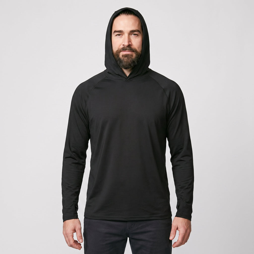 Herren UV-Hoodie UPF 50+ – leicht, schnelltrocknend mit Daumenschlaufen