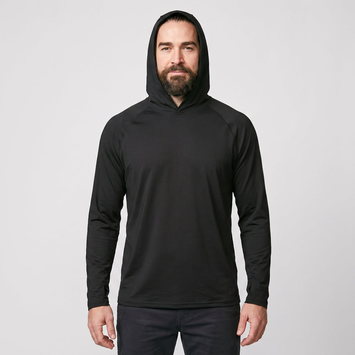 Herren UV-Hoodie UPF 50+ – leicht, schnelltrocknend mit Daumenschlaufen
