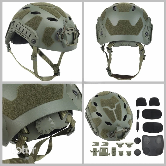 Leichter Tactical FAST-Helm mit Nachtsicht-Halterung & Seitenschienen