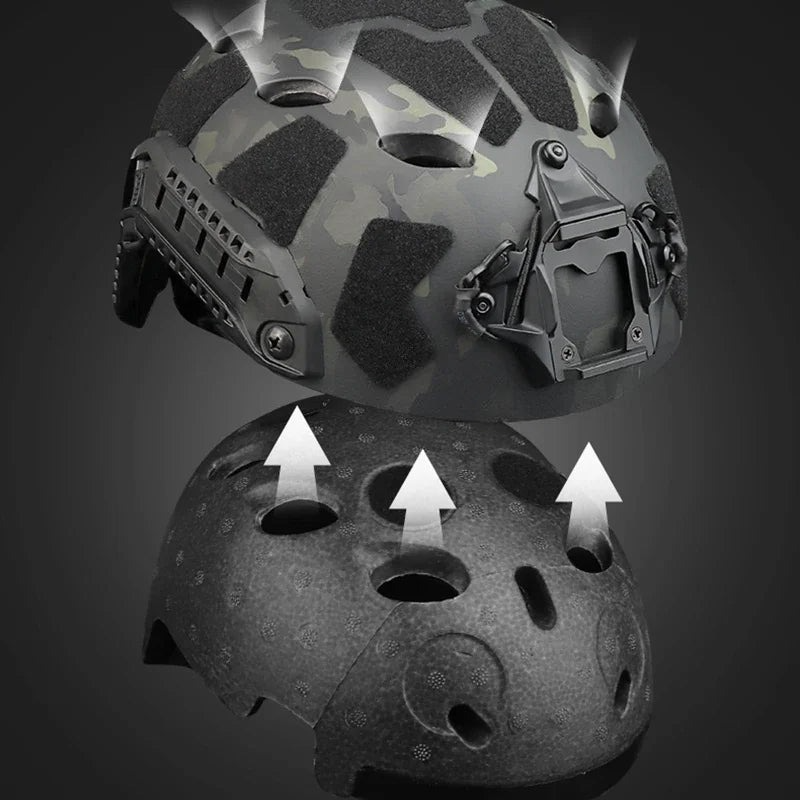 Leichter Tactical FAST-Helm mit Nachtsicht-Halterung & Seitenschienen