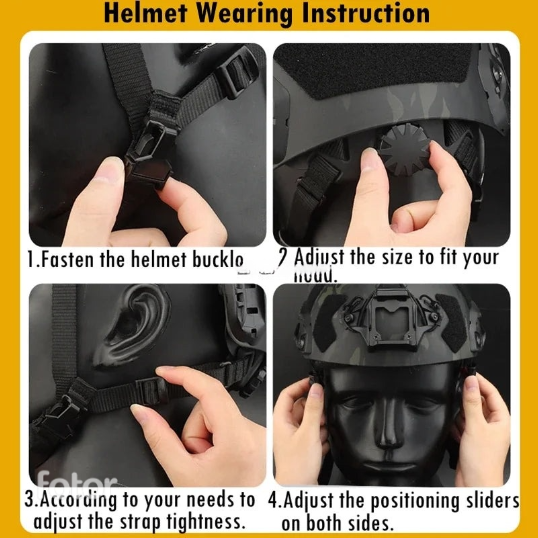Leichter Tactical FAST-Helm mit Nachtsicht-Halterung & Seitenschienen