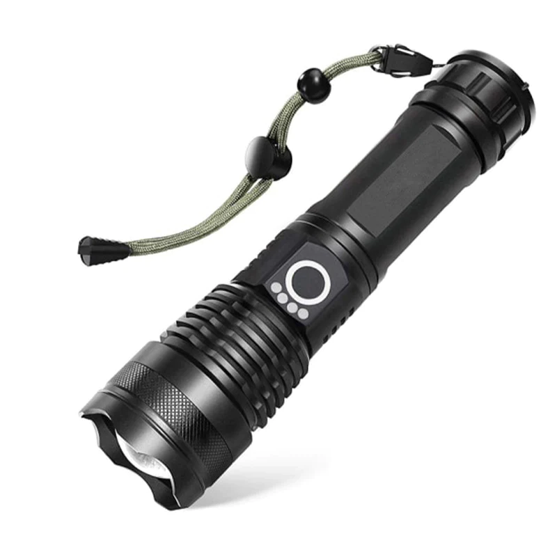 Tactical-Taschenlampe – super hell, LED mit wiederaufladbarem Akku