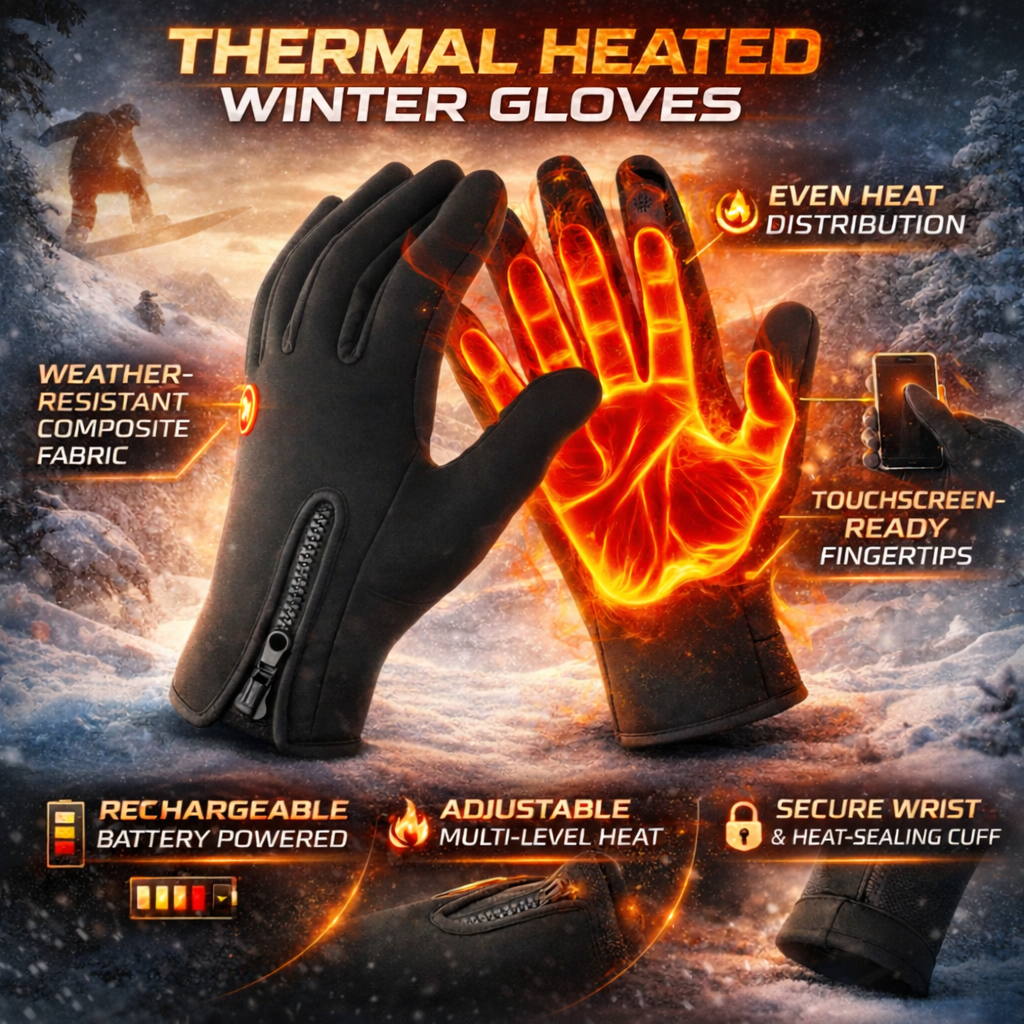 Thermo-Heizhandschuhe mit Touchscreen für Kälte