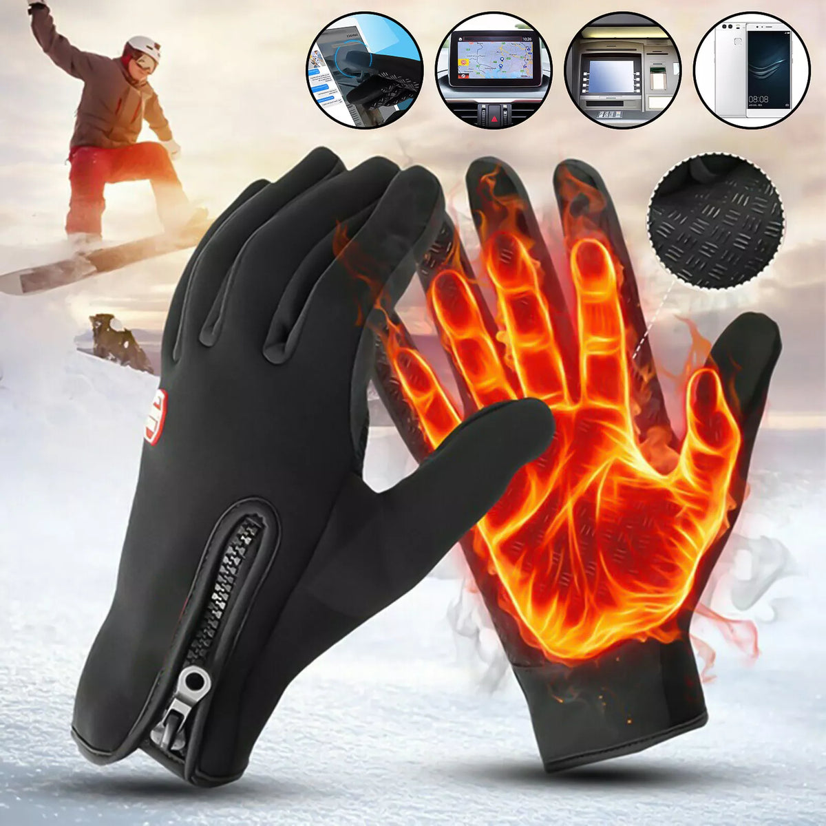 Thermo-Winterhandschuhe mit Touchscreen-Funktion