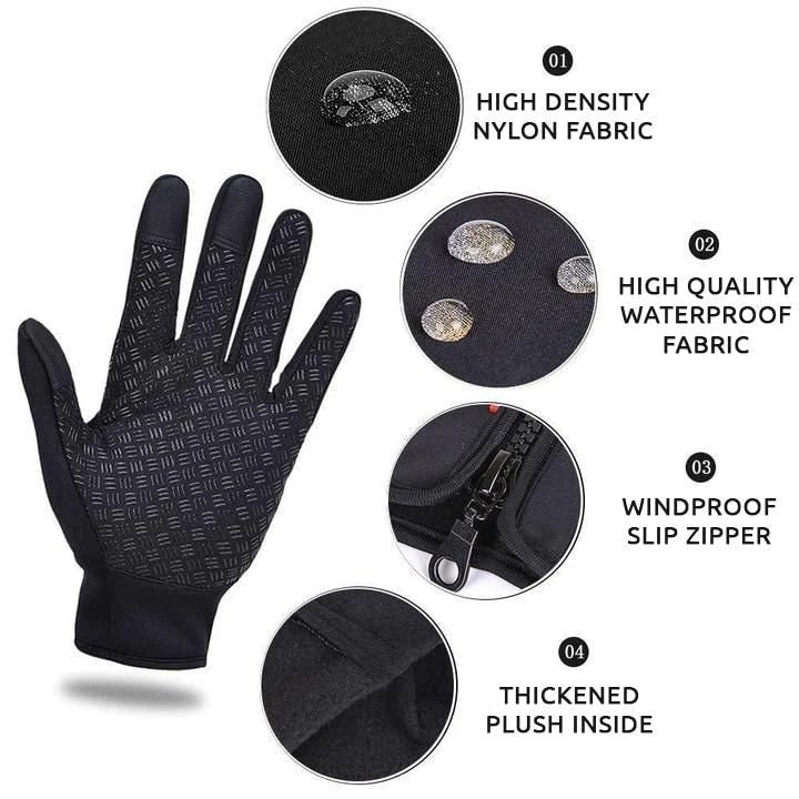 Wasserdichte Winterhandschuhe mit Touchscreen und Fleecefutter