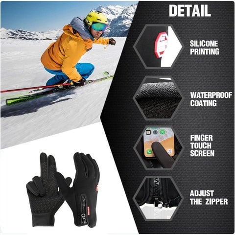 Wasserdichte Winterhandschuhe mit Touchscreen und Fleecefutter