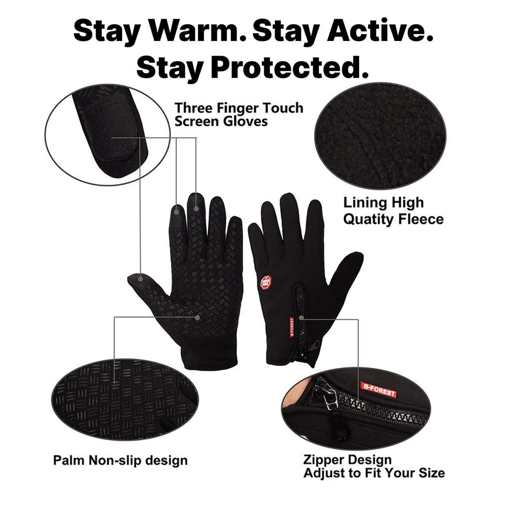 Winter-Radhandschuhe wasserdicht mit Touchscreen-Fingerspitzen