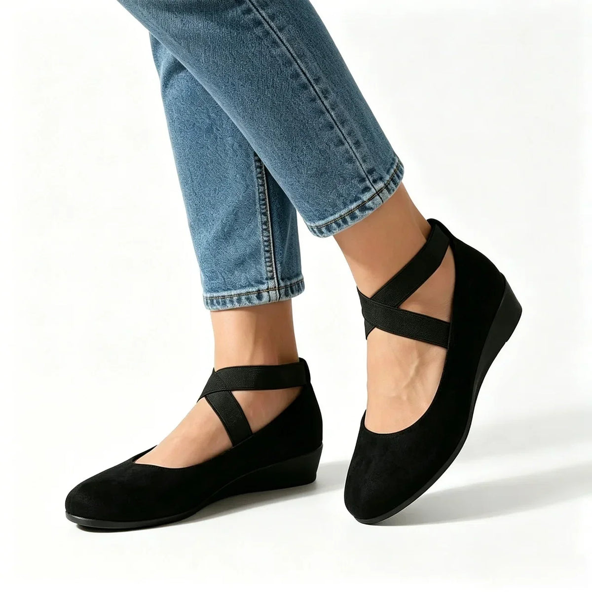 Damen-Komfort-Ballerinas mit Fußgewölbestütze