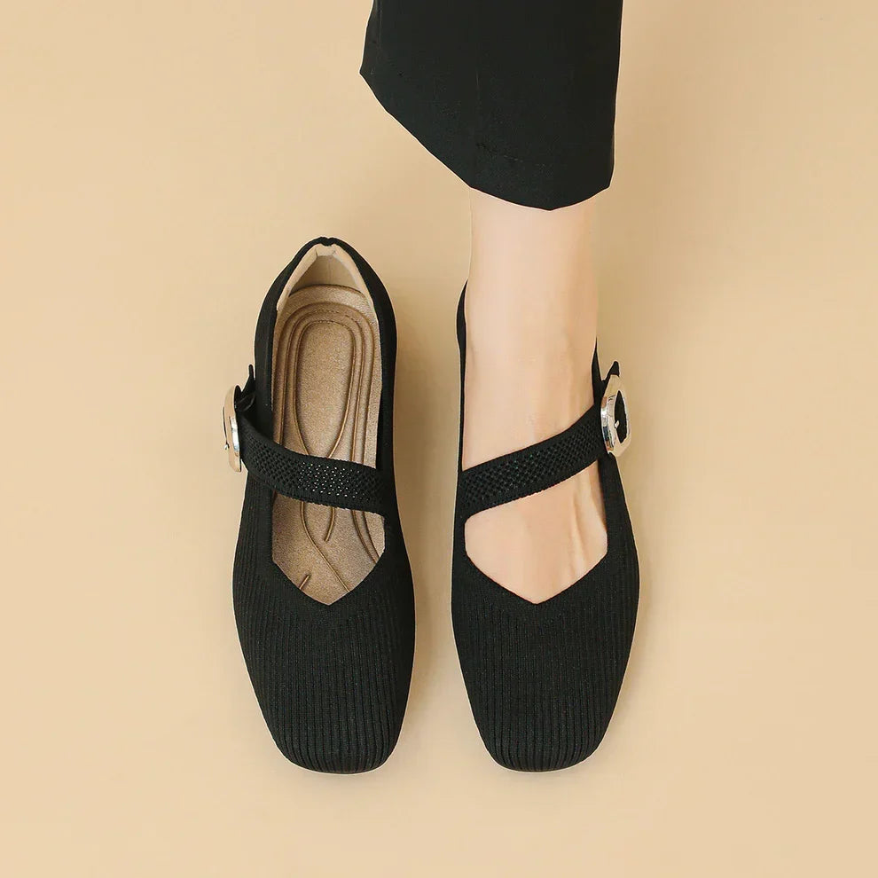 Damen-Mary-Jane-Ballerinas atmungsaktiv